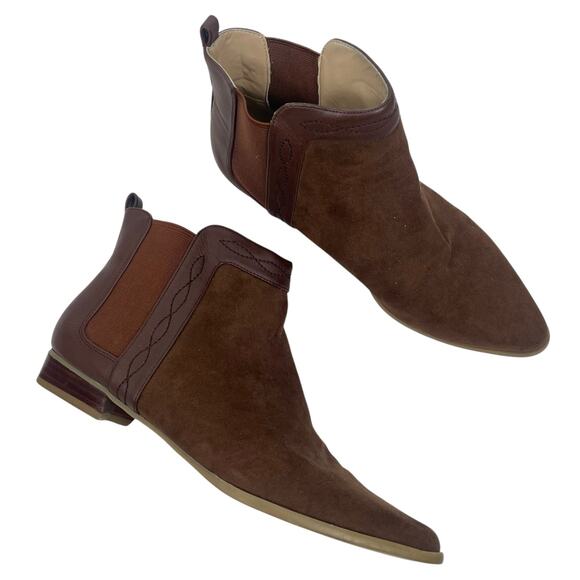 Plume by Farylrobin Siggy Pointed Toe Faux Suede Ankle Boots Size 7.5M - Picture 3 of 12